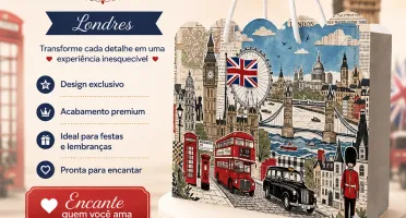 Kit 15 Sacolinhas Londres Inglaterra - Pegue e Monte