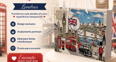 Kit 15 Sacolinhas Londres Inglaterra - Pegue e Monte