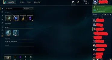 Conta Lol c/103 skins, 1.3k gasto em R$