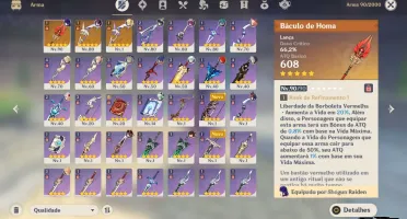 Conta Genshi AR54 Hutao+Homa/ Venti/ Zongli/ Raiden