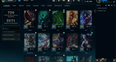 Conta lol nvl 742 mmr mestre