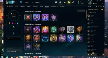 conta lol 192 skins