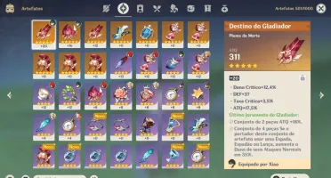 AR 40 Genshin Impact Xiao+Diluc+Mona+Jean+80 desejos