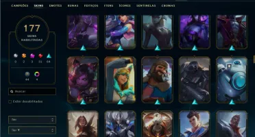Unranked com 105 Champs e 177 Skins ( MID / ADC / TOP )
