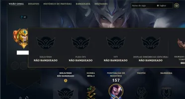 Unranked com 105 Champs e 177 Skins ( MID / ADC / TOP )
