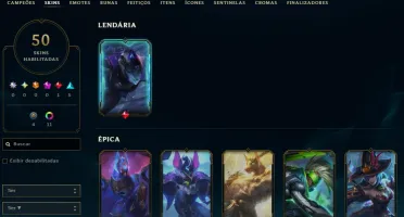 [Entrega Automática] Conta Lol Platina, 50 Skins, 1 Lendária