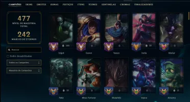 Unranked com 130 Champs e 115 Skins +3 Prestigios