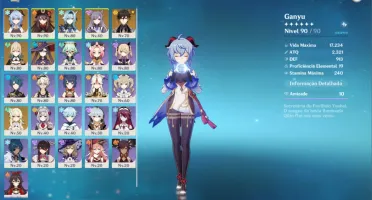 Ganyu + Amos + HuTao + Eula + Zhongli e +