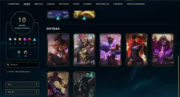 Mestre com 45 Champs e 10 Skins