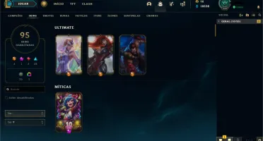 Conta Ouro 3 Todos campeoes 95 Skins