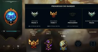 Conta LoL League of Legends Ouro 5 , 58 champions/12 skins
