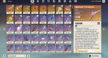 Conta ar 59, com muitos personagens limitados, server Asia.