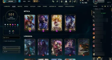 Conta com mais de 100 skins e elo prata