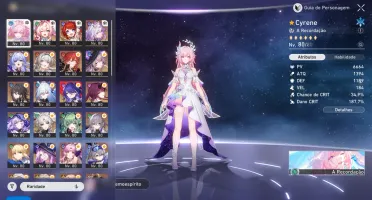Honkai Star Rail(AR70) 25+ personagens limitados + 10 armas