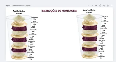 Instrução Ilustração Montagem Copo Açaí
