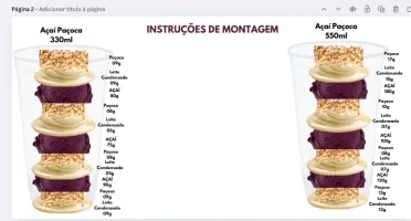 Instrução Ilustração Montagem Copo Açaí