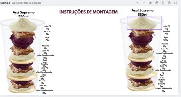 Instrução Ilustração Montagem Copo Açaí