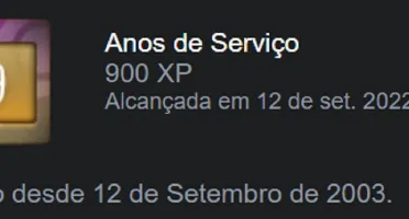 CONTA ANTIGA STEAM 20 ANOS (12 SETEMBRO DE 2003) 5 E 10 ANOS
