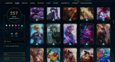 Esmeralda 1 com TODOS os Champs e 257 Skins ( JG / MID ADC )