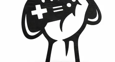Quadro Gamer Controle em MDF Preto 45 x 40 cm
