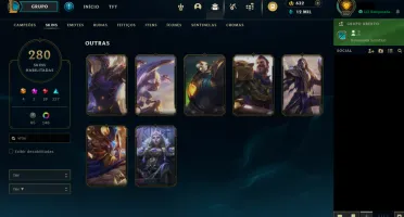 Conta LOL Ouro Todos os campeões + 280 SKINS MMR DIAMANTE