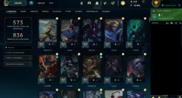 Conta LOL Ouro Todos os campeões + 280 SKINS MMR DIAMANTE