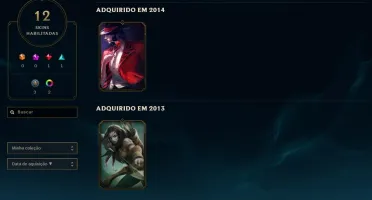 Conta Gold 1 solo/plat 5 flex/45 champions/12 skins