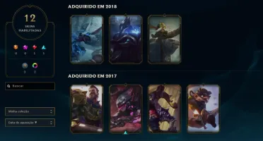 Conta Gold 1 solo/plat 5 flex/45 champions/12 skins
