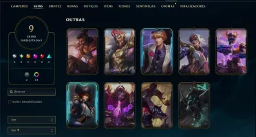 Mestre com 110 Champs e 9 Skins +21 Fragmentos