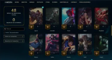 Platina 3 com 65 Champs e 4 Skins
