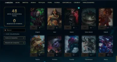 Platina 3 com 65 Champs e 4 Skins