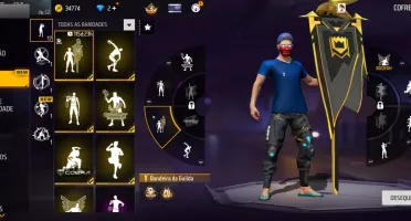 Conta Free Fire Nv 52 Bandeirão + trono | Conjunto Jujutsu