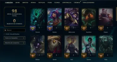 Platina 3 com 50 Champs e 11 Skins