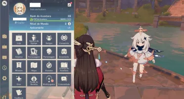 Conta Genshin Impact AR 35 com jean e qiqi