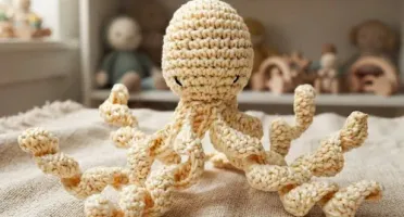 Polvo Pequeno Amarelo Amigurumi