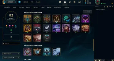 CONTA LEGUE OF LEGENDS 116 SKINS/NÍVEL 52/UNRANKED