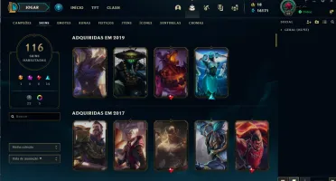 CONTA LEGUE OF LEGENDS 116 SKINS/NÍVEL 52/UNRANKED