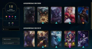 LOL (CONTA UNRANKED MAIN SUPORTE, SEASON PASSADA GOLD 2)