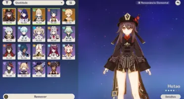 AR 43 Hutao + Lança Paimon / Raiden Shogun e Jean