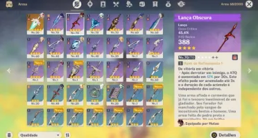 AR 43 Hutao + Lança Paimon / Raiden Shogun e Jean