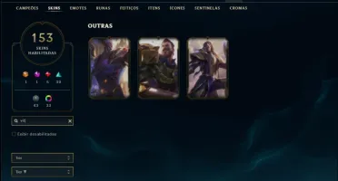 Conta ouro 4 com TODOS os champs e 153 skins ( MAIN ADC )