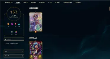Conta ouro 4 com TODOS os champs e 153 skins ( MAIN ADC )
