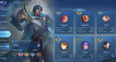 Conta Mobile Legends - 118 heróis, 272 skins