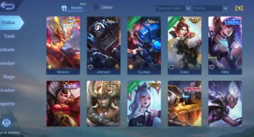 Conta Mobile Legends - 118 heróis, 272 skins
