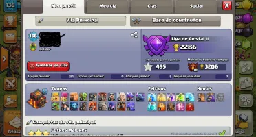 Conta Clash of Clans Cv10 Full - Heróis 32/35 + 3600 Gemas!