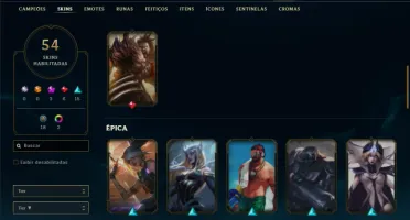 Bronze 3 com 100 Champs e 54 Skins + 2 Prestigios