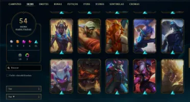Bronze 3 com 100 Champs e 54 Skins + 2 Prestigios