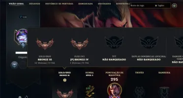 Bronze 3 com 100 Champs e 54 Skins + 2 Prestigios