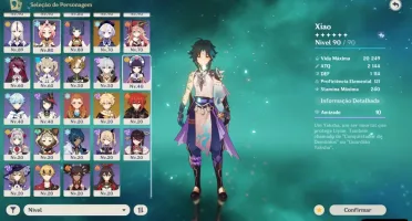 Conta Genshin AR 56 8 5* + 4 Armas 5* + Skins