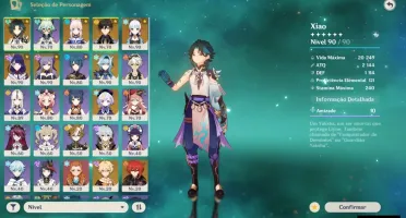 Conta Genshin AR 56 8 5* + 4 Armas 5* + Skins